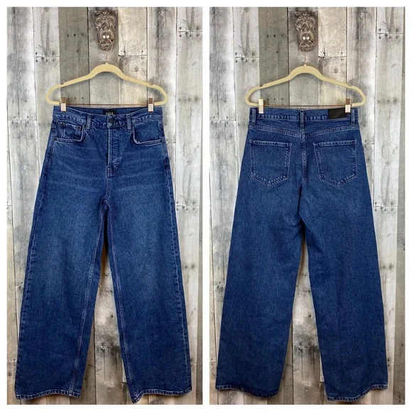 Rails The Getty Wide Leg Denim Jeans in Moonlit Ocean Blue Dark Wash Size 28. - Picture 14 of 16